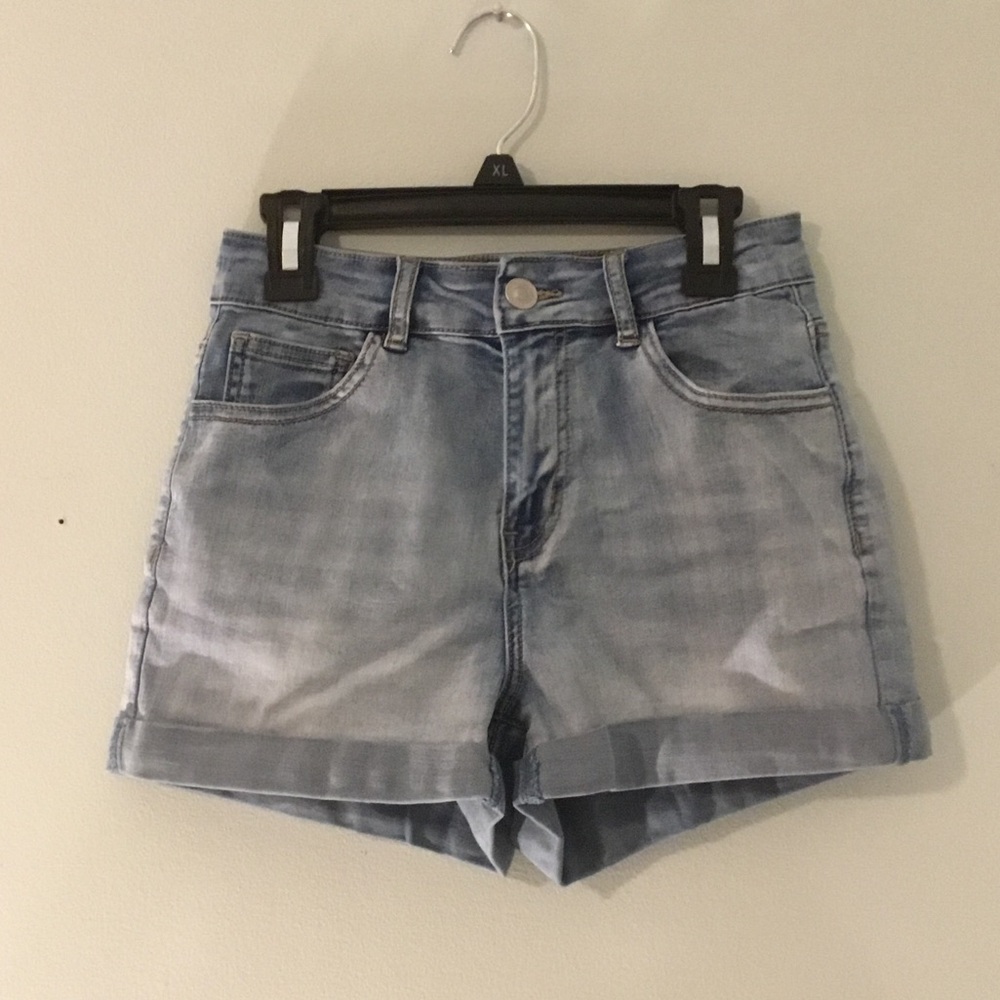 Wax Jean Light Blue Washed Denim Shorts